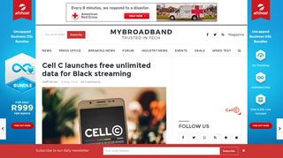
                            8. Cell C launches free unlimited data for Black streaming - MyBroadband