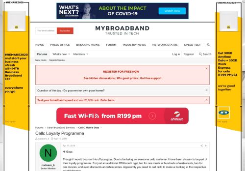 
                            12. Cellc Loyalty Programme | MyBroadband