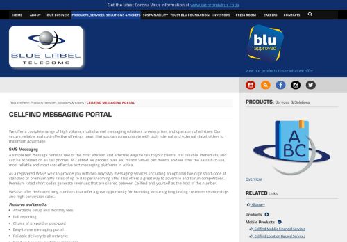 
                            6. Cellfind messaging portal - Blue Label Telecoms - Virtual distribution ...