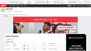 
                            7. Celtic Fixtures | ESPN