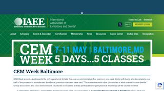 
                            6. CEM Week Baltimore - 7 - 11 May 2018, Baltimore, MD - IAEE