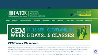 
                            7. CEM Week Cleveland - 11-15 September 2017, Cleveland, OH - IAEE