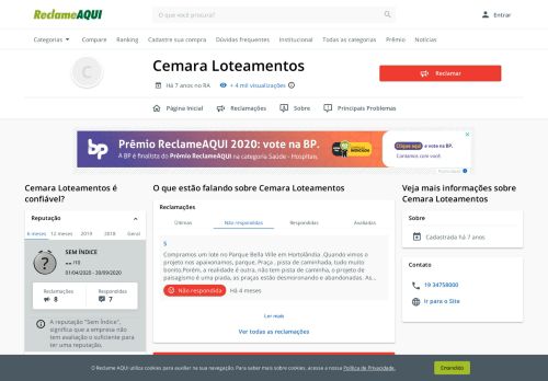 
                            2. Cemara Loteamentos - Reclame Aqui