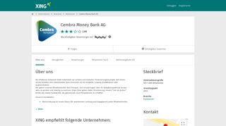 
                            10. Cembra Money Bank AG als Arbeitgeber | XING Unternehmen