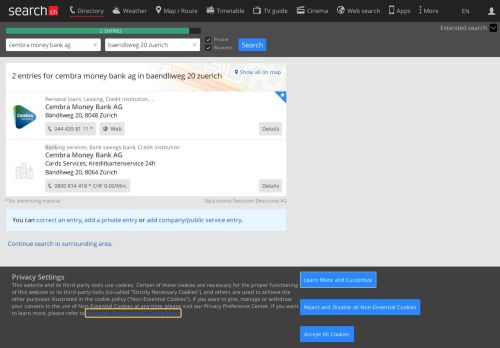 
                            13. Cembra Money Bank AG - search.ch