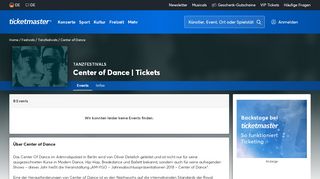 
                            11. Center of Dance 2019-20 | Tickets, Termine & Line-Up - Ticketmaster