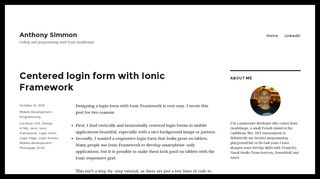 
                            11. Centered login form with Ionic Framework | Anthony Simmon