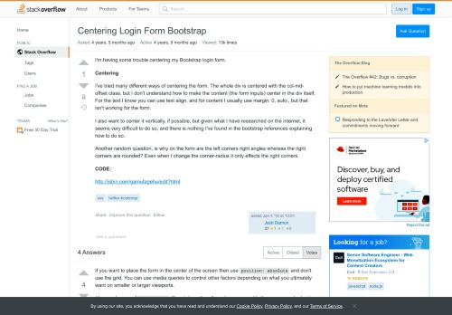 
                            8. Centering Login Form Bootstrap - Stack Overflow