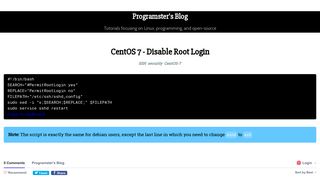 
                            10. CentOS 7 - Disable Root Login | Programster's Blog