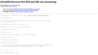 
                            6. [CentOS] Dovecot Port 993 and 995 not connecting. - CentOS mailing ...