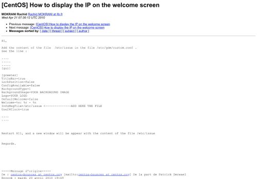 
                            9. [CentOS] How to display the IP on the welcome screen - CentOS ...