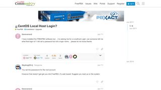 
                            7. CentOS Local Host Login? - Installation - FreePBX Community Forums