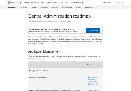 
                            8. Central Administration roadmap - SharePoint - Office Support