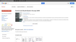 
                            10. Central and South-Eastern Europe 2004 - Google böcker, resultat