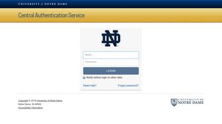 
                            3. Central Authentication Service // University of Notre Dame