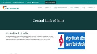 
                            10. Central Bank of India – CSP Bank Mitrabc