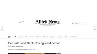 
                            11. Central Blood Bank closing local center | Local News | alliednews.com