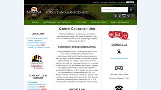 
                            8. Central Collection Unit - Budget and Management - Maryland.gov