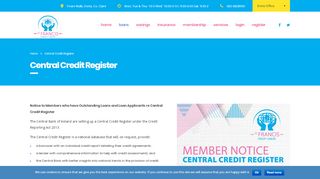 
                            12. Central Credit Register – St. Francis Credit Union Limited