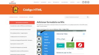 
                            13. Central de ajuda - Dinamize - Adicionar formulário na Wix