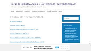 
                            10. Central de Sistemas/UFAL – Curso de Biblioteconomia / Universidade ...