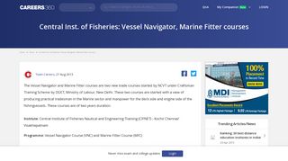 
                            6. Central Inst. of Fisheries: Vessel Navigator, Marine Fitter courses