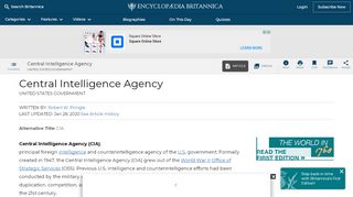
                            9. Central Intelligence Agency | History, Organization, Responsibilities ...