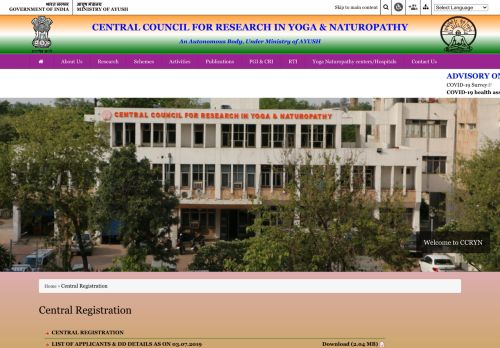 
                            1. Central Registration | Central Council for Research in Yoga ... - Ccryn
