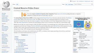 
                            6. Central Reserve Police Force - Wikipedia