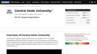 
                            11. Central State University - Profile, Rankings and Data | US ...