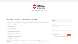 
                            3. CENTRAL UNIVERSITY Student service Portal - The Clearing Hub