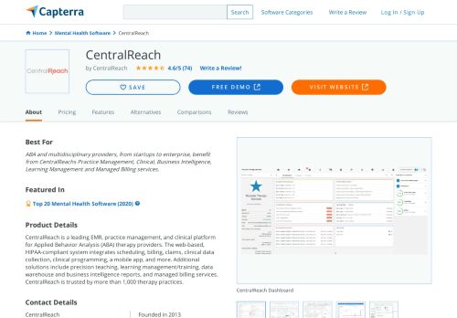 
                            10. CentralReach Reviews and Pricing - 2019 - Capterra