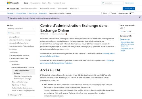 
                            7. Centre d'administration Exchange dans Exchange Server | Microsoft ...