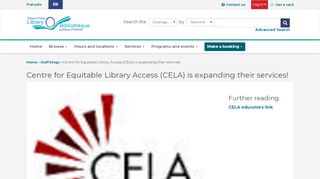 
                            9. Centre for Equitable Library Access (CELA) is expanding their services!