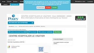 
                            8. CENTRE HOSPITALIER LE VINATIER - Siren 266900083 - 69500 ...