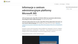 
                            1. Centrum administracyjne usługi Office 365 — informacje | Microsoft ...