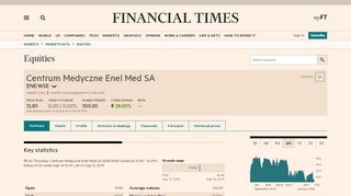 
                            6. Centrum Medyczne Enel-Med SA, ENE:WSE summary - FT.com
