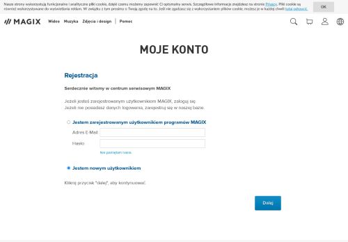 
                            4. Centrum Serwisowe MAGIX – Twoje konto - magix ag