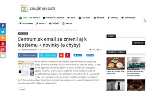 
                            13. Centrum.sk email sa zmenil aj k lepšiemu + novinky (a chyby ...