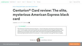 
                            10. Centurion Card review: The elite American Express black card