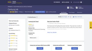 
                            6. CenturyLink Cloud Infrastructure as a Service, Worldwide Reviews