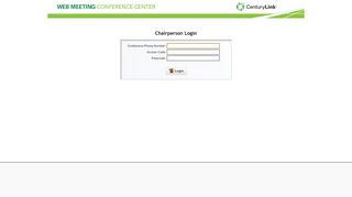 
                            2. CenturyLink Collaboration Services > Conference - Chairperson Login