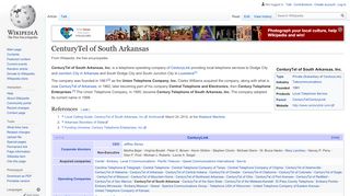 
                            11. CenturyTel of South Arkansas - Wikipedia