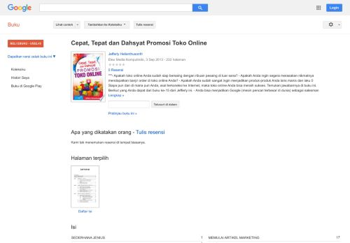 
                            9. Cepat, Tepat dan Dahsyat Promosi Toko Online - Hasil Google Books