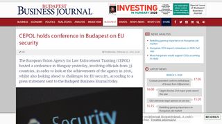 
                            9. CEPOL holds conference in Budapest on EU security | The Budapest ...