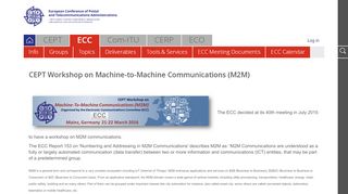 
                            12. CEPT Workshop on Machine-to-Machine Communications (M2M)