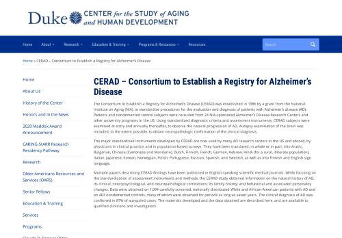 
                            12. CERAD – Consortium to Establish a Registry for Alzheimer's Disease ...