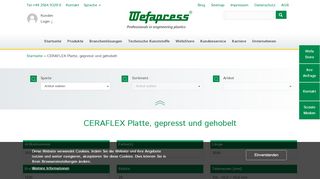 
                            7. CERAFLEX Platte, gepresst und gehobelt | Wefapress