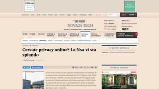 
                            13. Cercate privacy online? La Nsa vi sta spiando - Il Sole 24 ORE