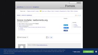 
                            10. Cerere invitatie: lasttorrents.org « Forum - Blogul lui Dan